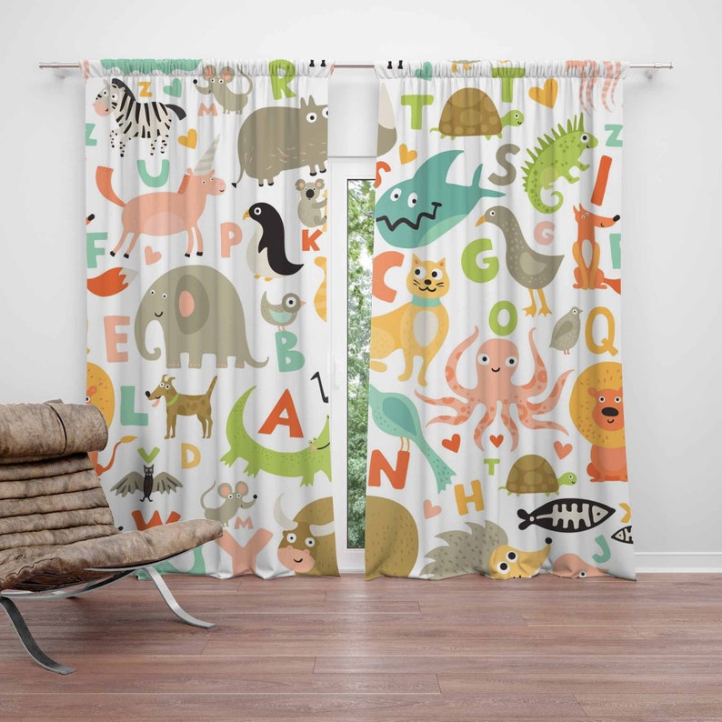 Baby Nursery Youtube - ABC Alfabet Kinderkamer Gordijn Dier Kinderslaapkamer