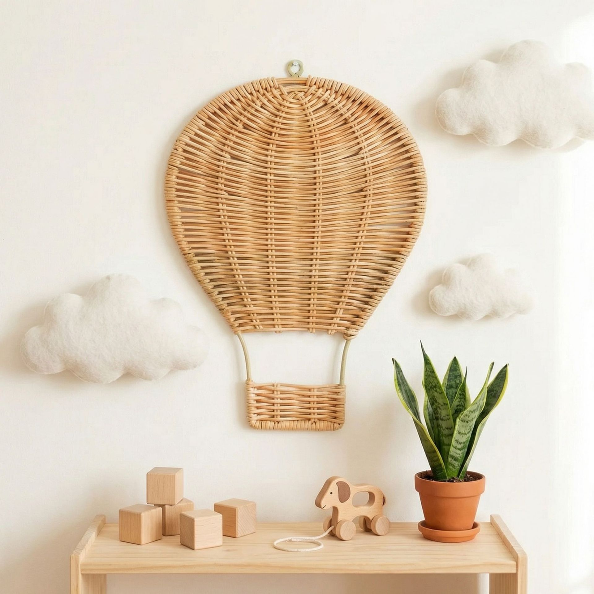 Baby Nursery Hot Air Balloon - Handgemaakte rotan geweven heteluchtballon wanddecoratie kinderkamer