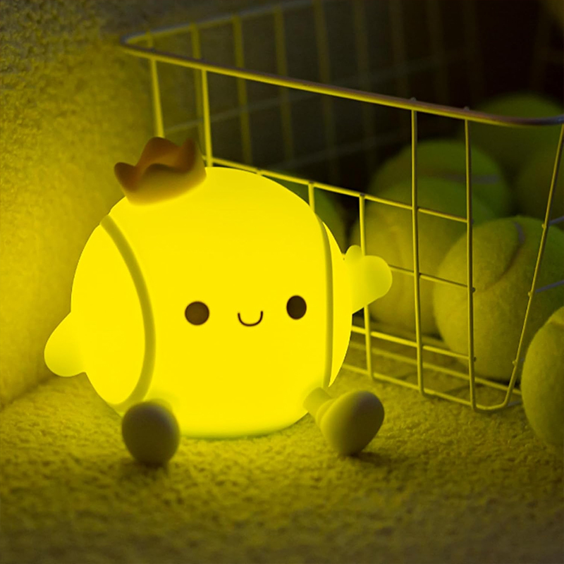 Baby Nursery Light - Schattig tennisnachtlampje Siliconen slaaplamp voor kinderkamer