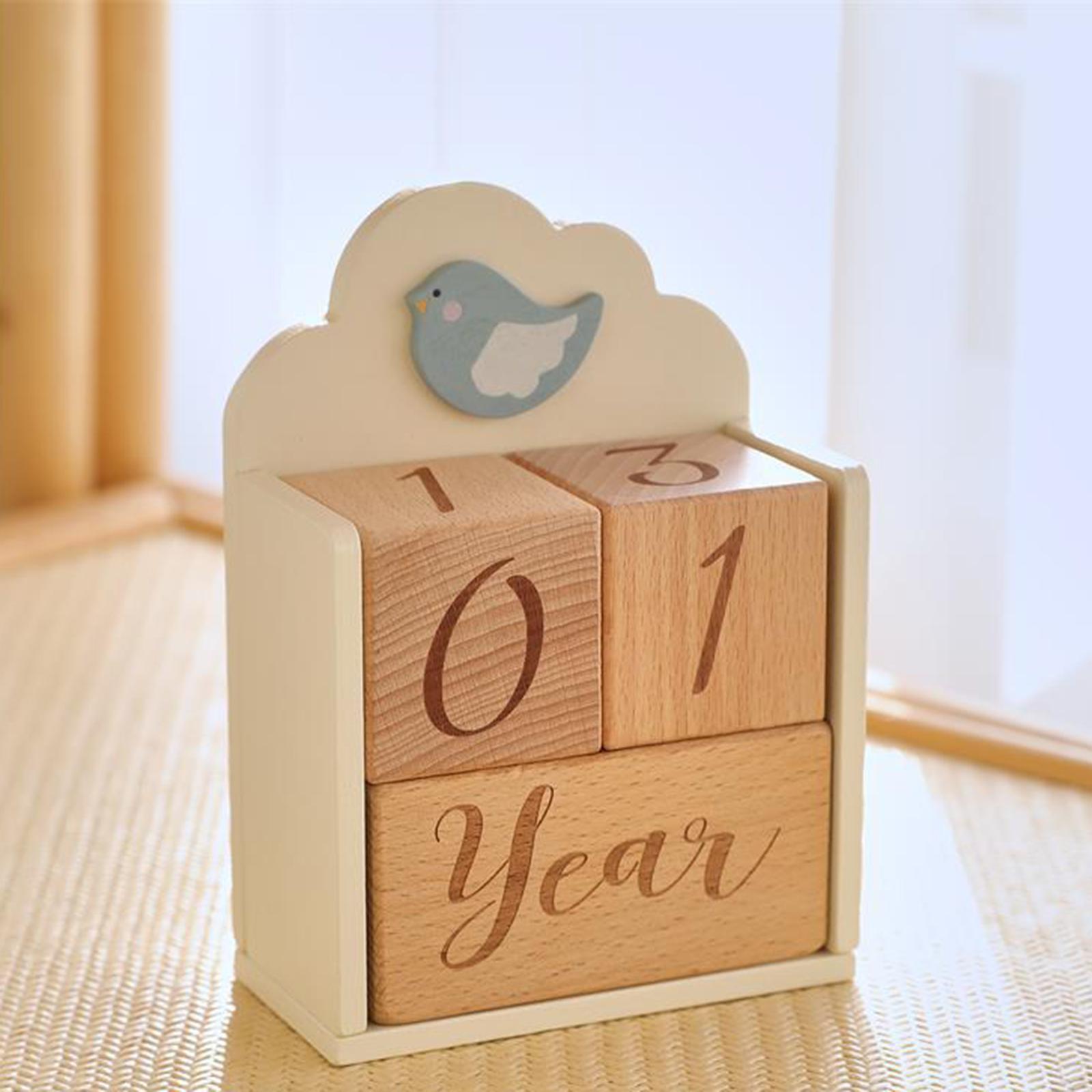Baby Nursery Age - Houten babyleeftijdblokken Uniek draagbaar lichtgewicht praktisch