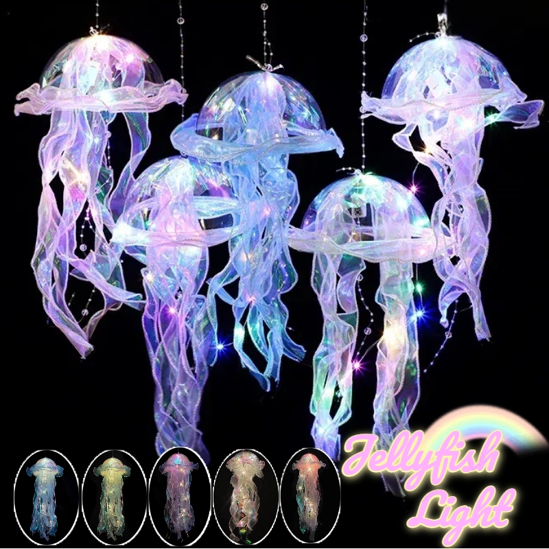Baby Nursery Decor Girl - Gradiënt Kwallen LED-nachtlampje Handgemaakte hanglamp Kleurrijke