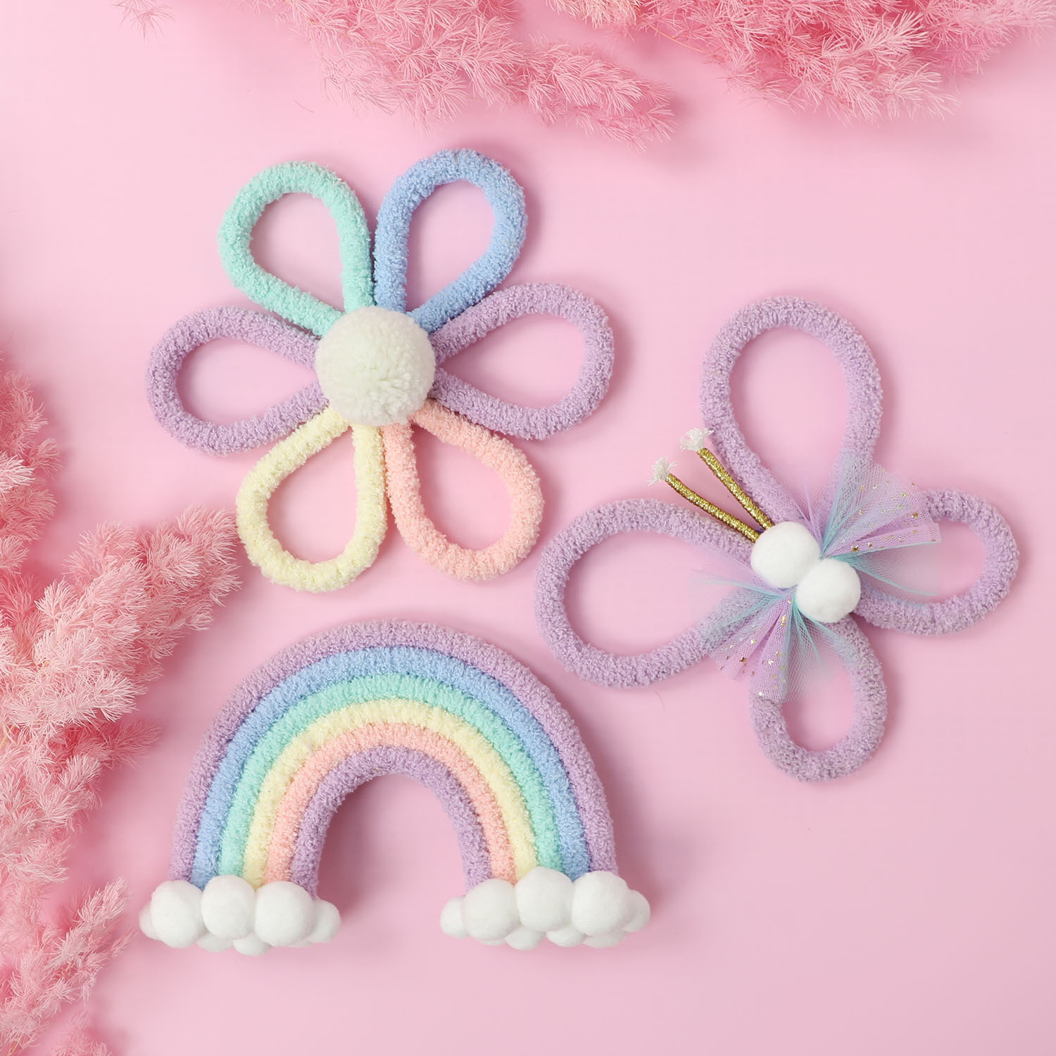 Baby Nursery Decor Girl - Nordic Rainbow Daisy Flower Butterfly Boho