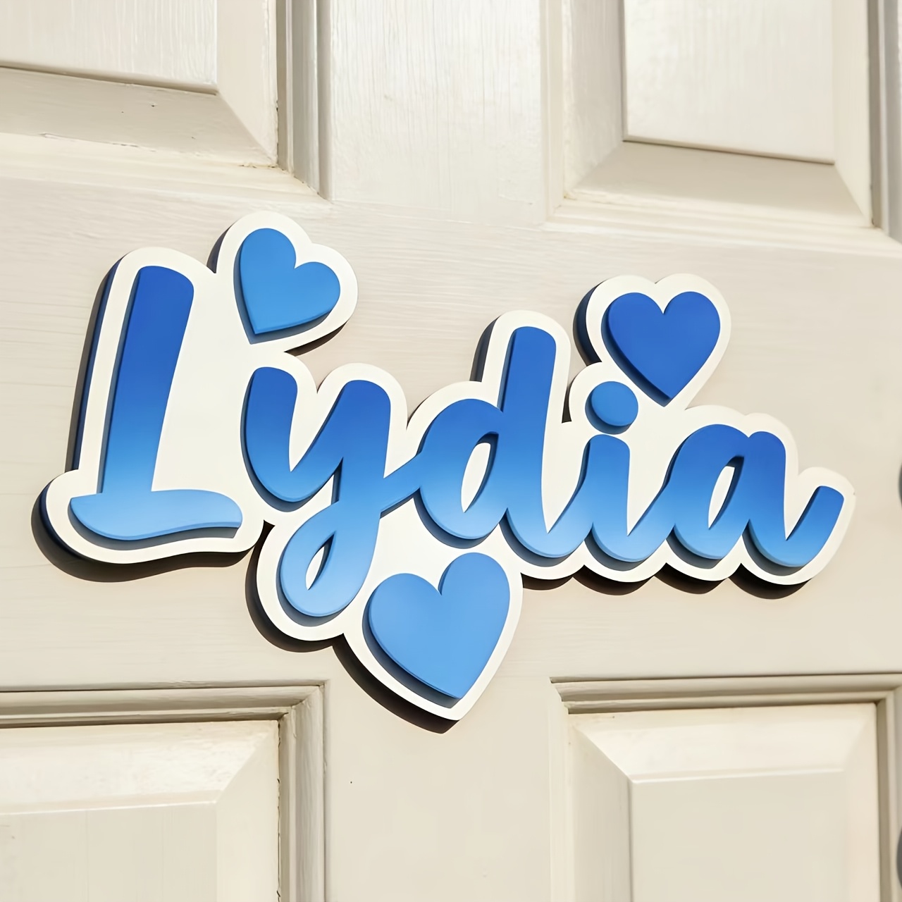 Baby Nursery Baby - Gepersonaliseerd hartvormig naambord met kleurverloop, aanpasbaar