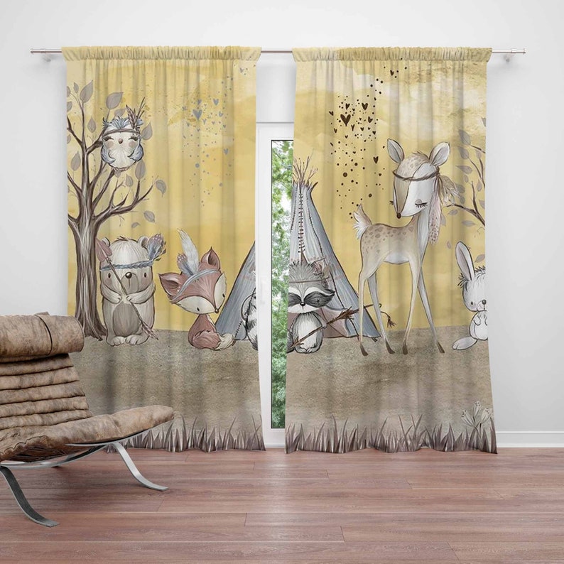 Baby Nursery Youtube - Boho Dieren Kinderkamer Gordijn Woodland Kids