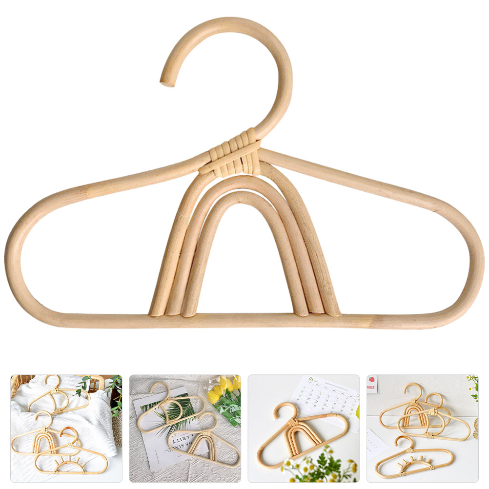 Baby Nursery Closet Organization - Rattan kinderkledinghanger compact eco-vriendelijk geweven babykledinghanger