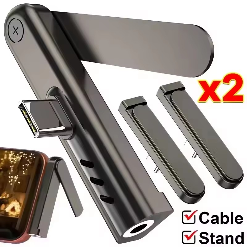 Mobile Hanger Arm - 2/1PCS Draagbare USB C Naar 3.5mm