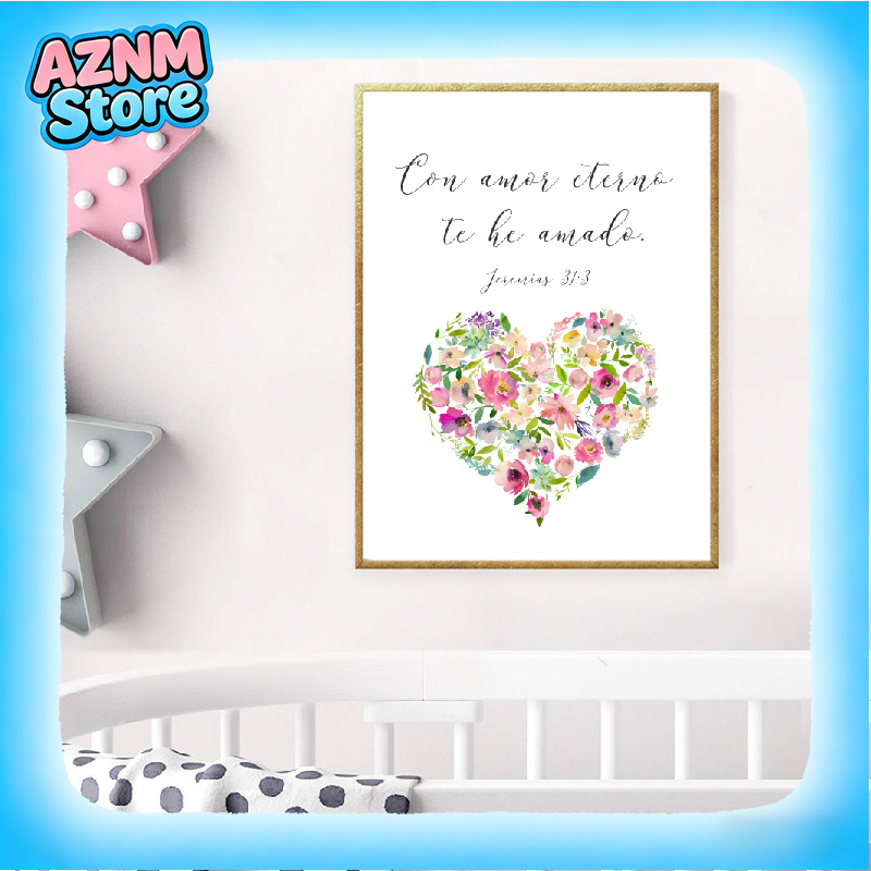 Baby Nursery In Spanish - 2026 Spaanse Bijbelvers Liefdescitaten Print Poster