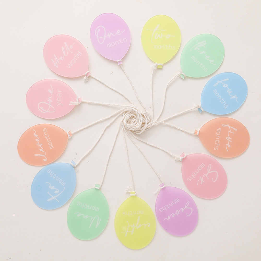 Baby Nursery Age - 13PCS acryl ballon baby mijlpalen, 1-111