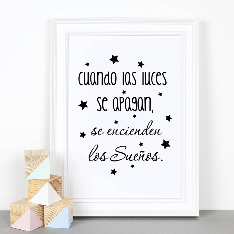 Baby Nursery In Spanish - Spaanse kinderslaapkamer kunst decor canvas schilderij,