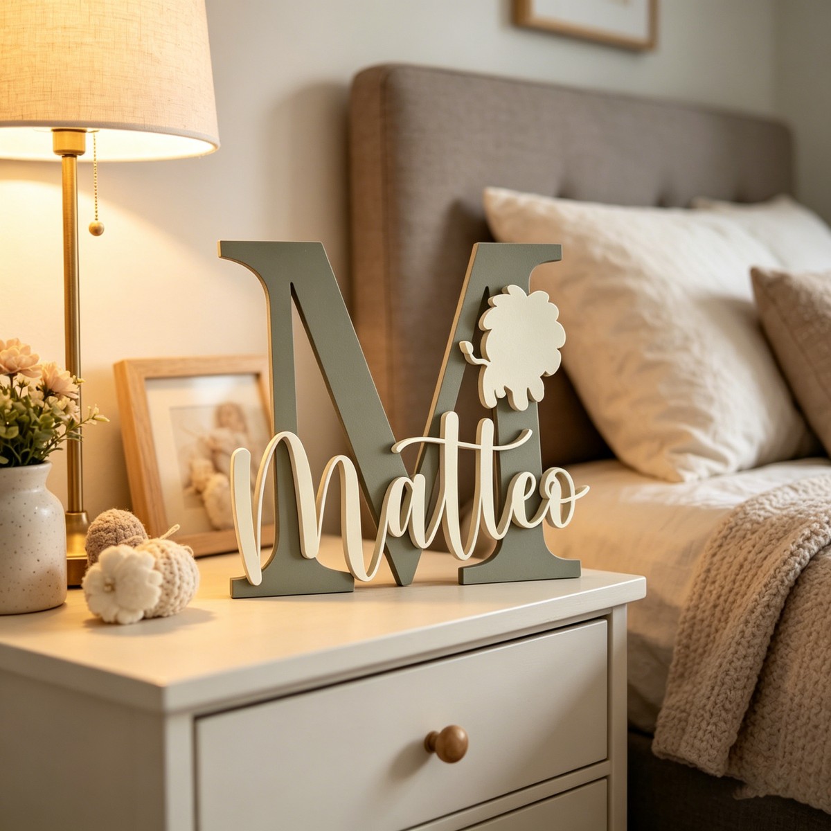 Baby Nursery Baby - 1Pc Aangepaste Leeuw Naam & Initial