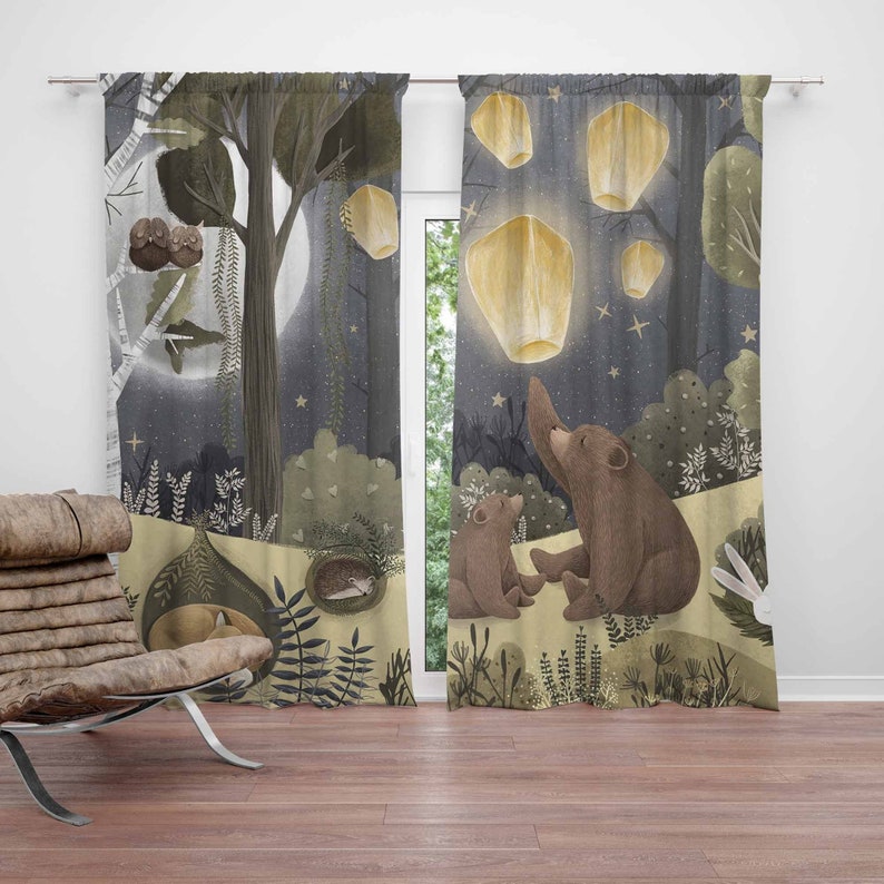 Baby Nursery Youtube - Woodland Kinderkamer Gordijnen Dier Beer Kinderslaapkamer