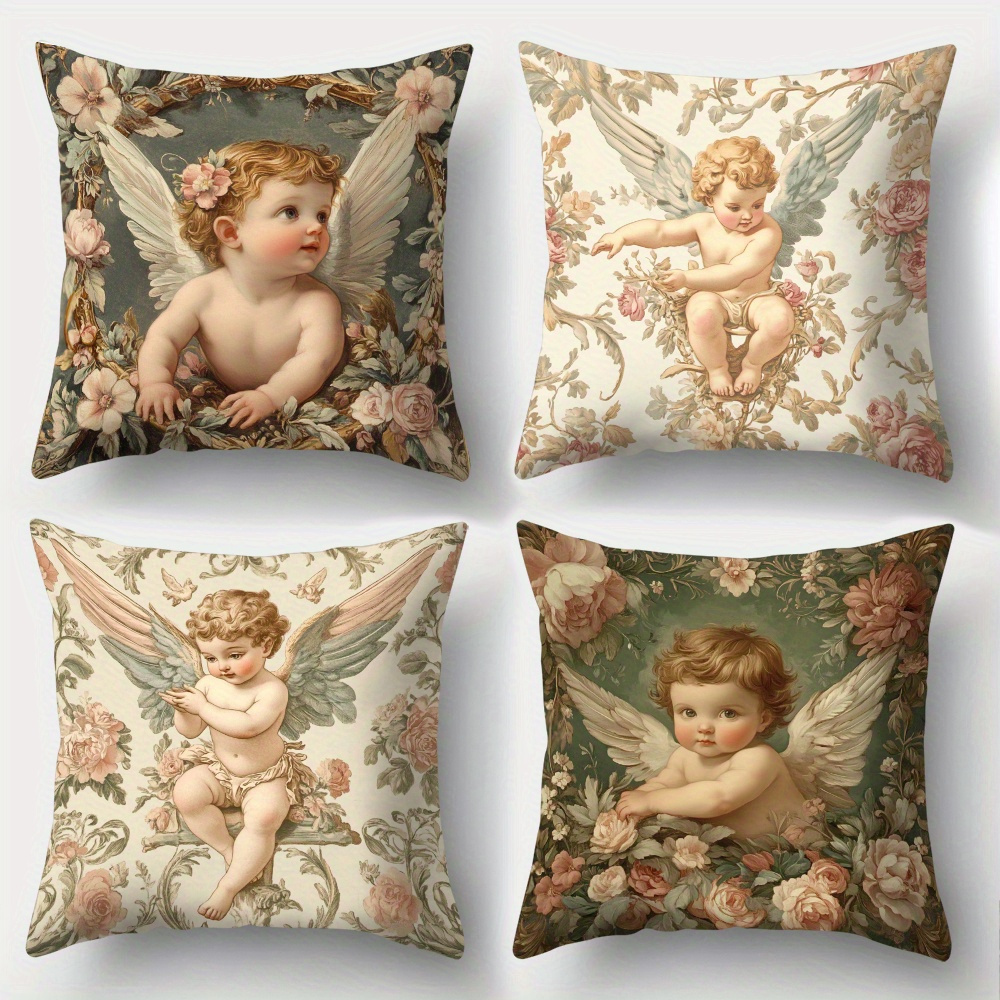 Baby Nursery Sets - Bedrukte engelbloemen kussenslopen set van 4
