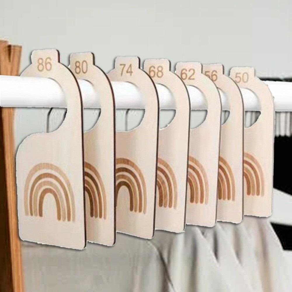 Baby Nursery Closet Organization - Baby Rainbow Closet Dividers, houten mijlpaalkaarten