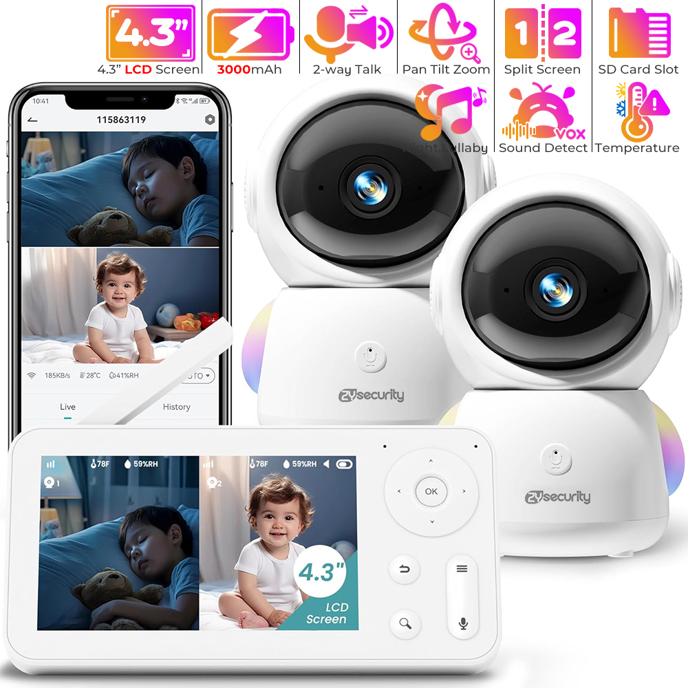 Baby Nursery Light - 2K babyfoon met 2 camera's en