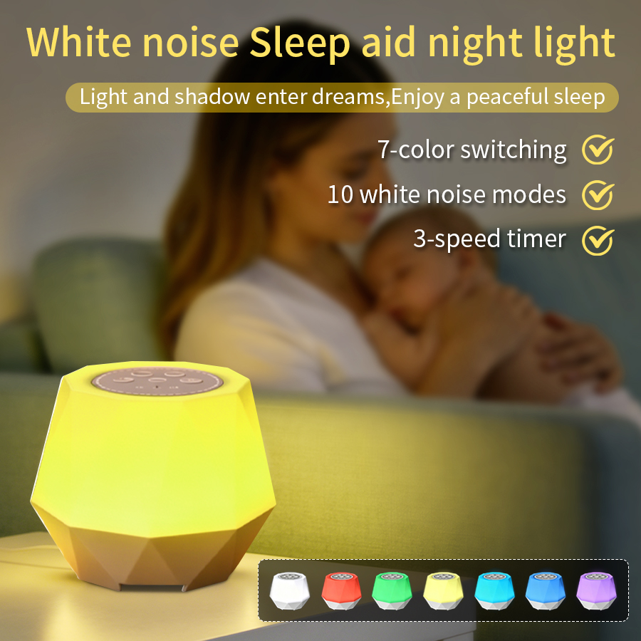 Baby Nursery Light - Witruisfunctie Nachtlampje 7 Kleuren Baby Slaapkalmeraar