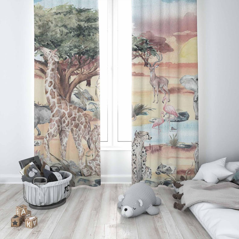 Safari Dieren Gordijn Kinderka - Baby Nursery Youtube recensie en prijs