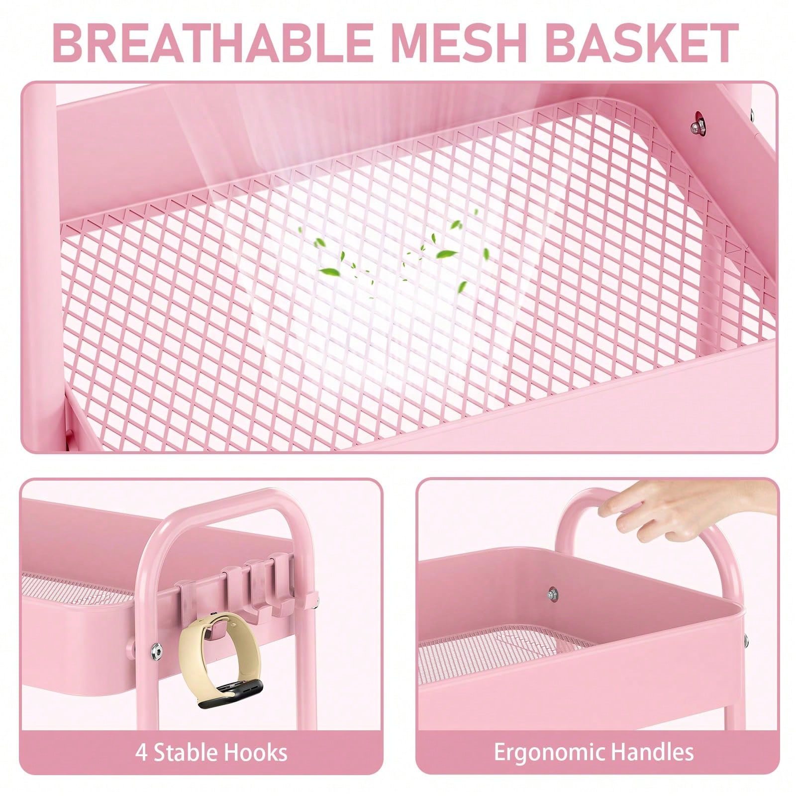 3-laags metalen rolwagen met w - Baby Nursery Trolley recensie en prijs
