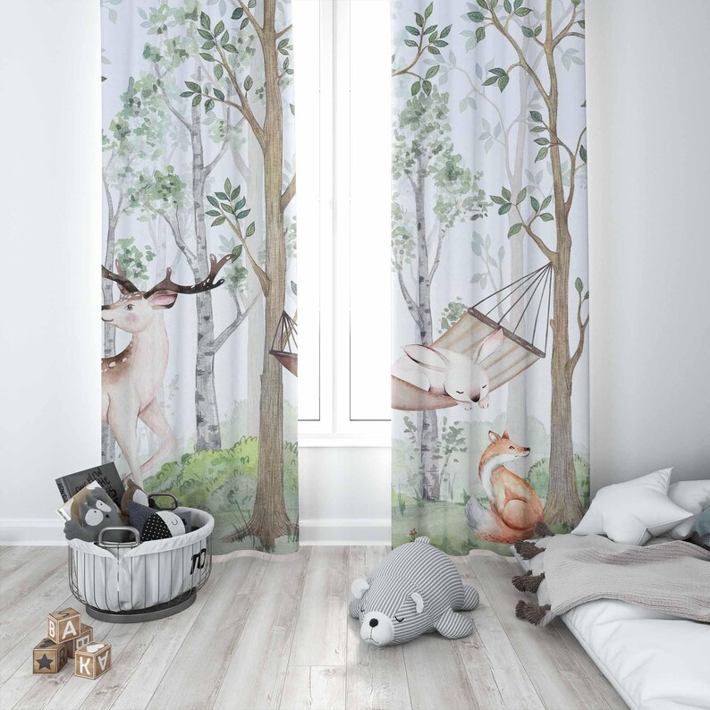 Bosdieren Gordijnen Kinderslaa - Baby Nursery Youtube recensie en prijs