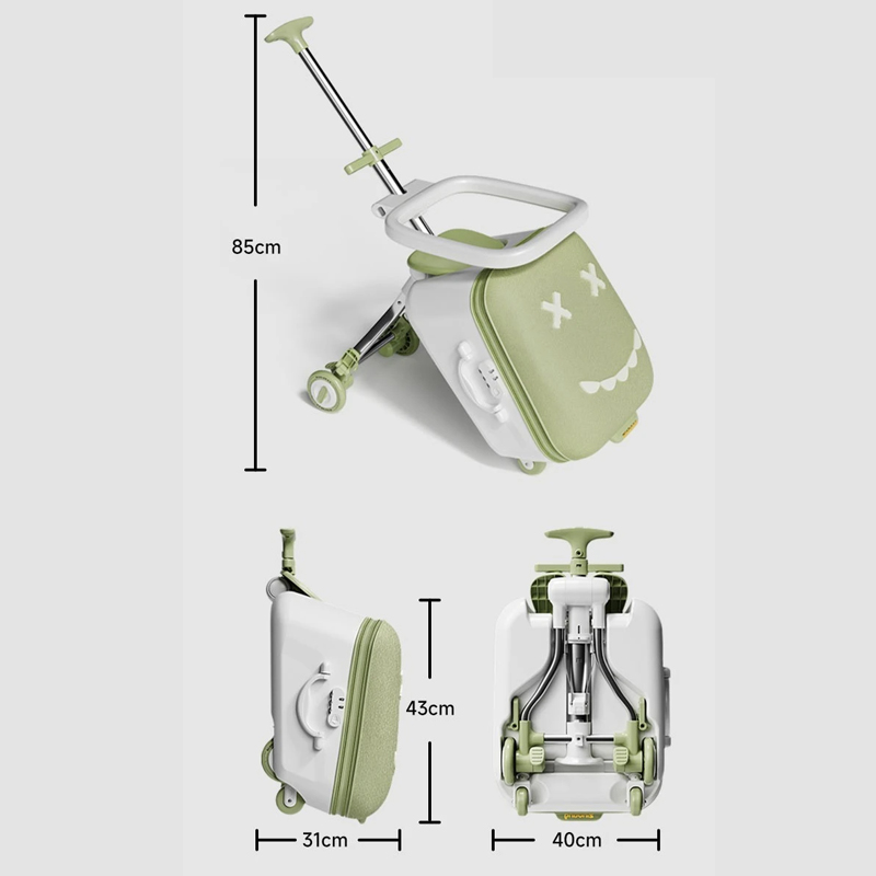Kinderkoffer waarop de baby ka - Baby Nursery Trolley recensie en prijs
