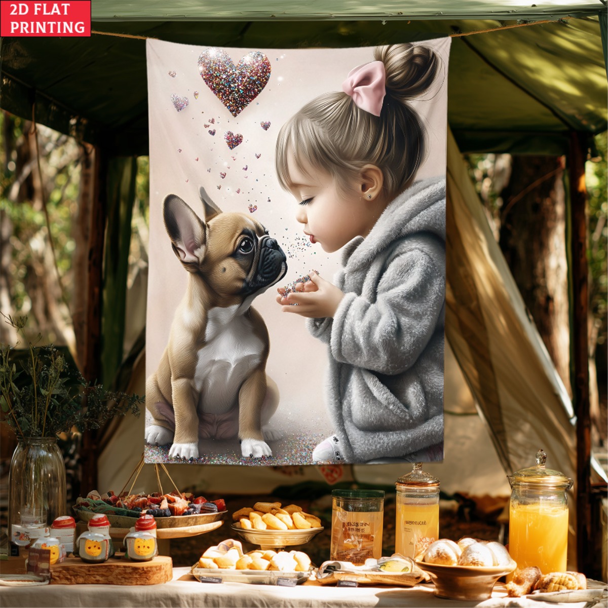 Meisje met Franse bulldog pupp - Baby Nursery Decor Girl recensie en prijs
