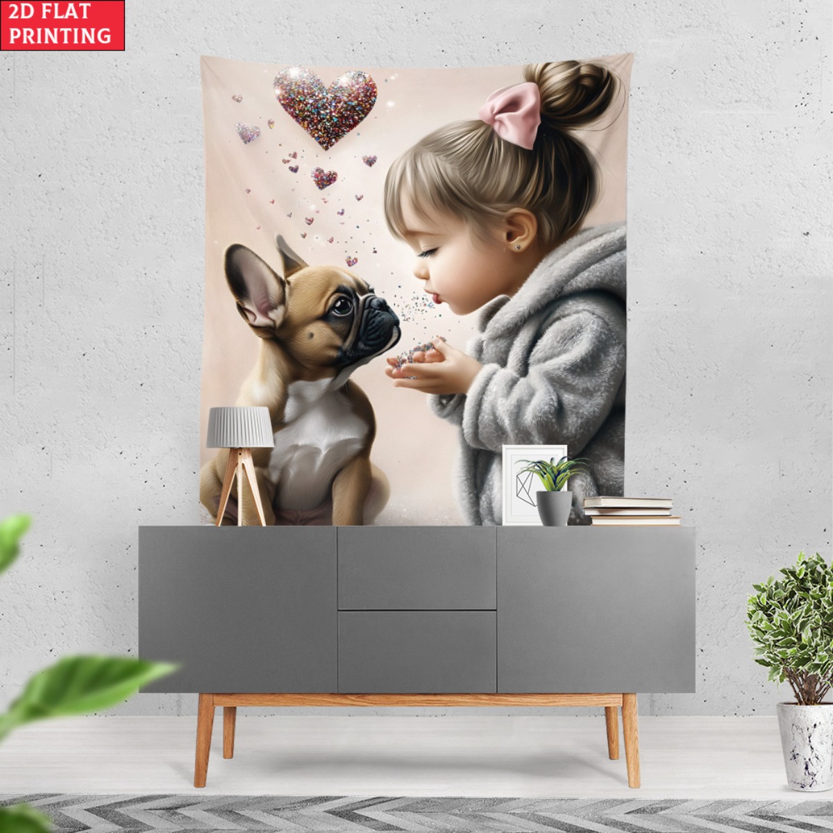 Meisje met Franse bulldog pupp - Baby Nursery Decor Girl recensie en prijs