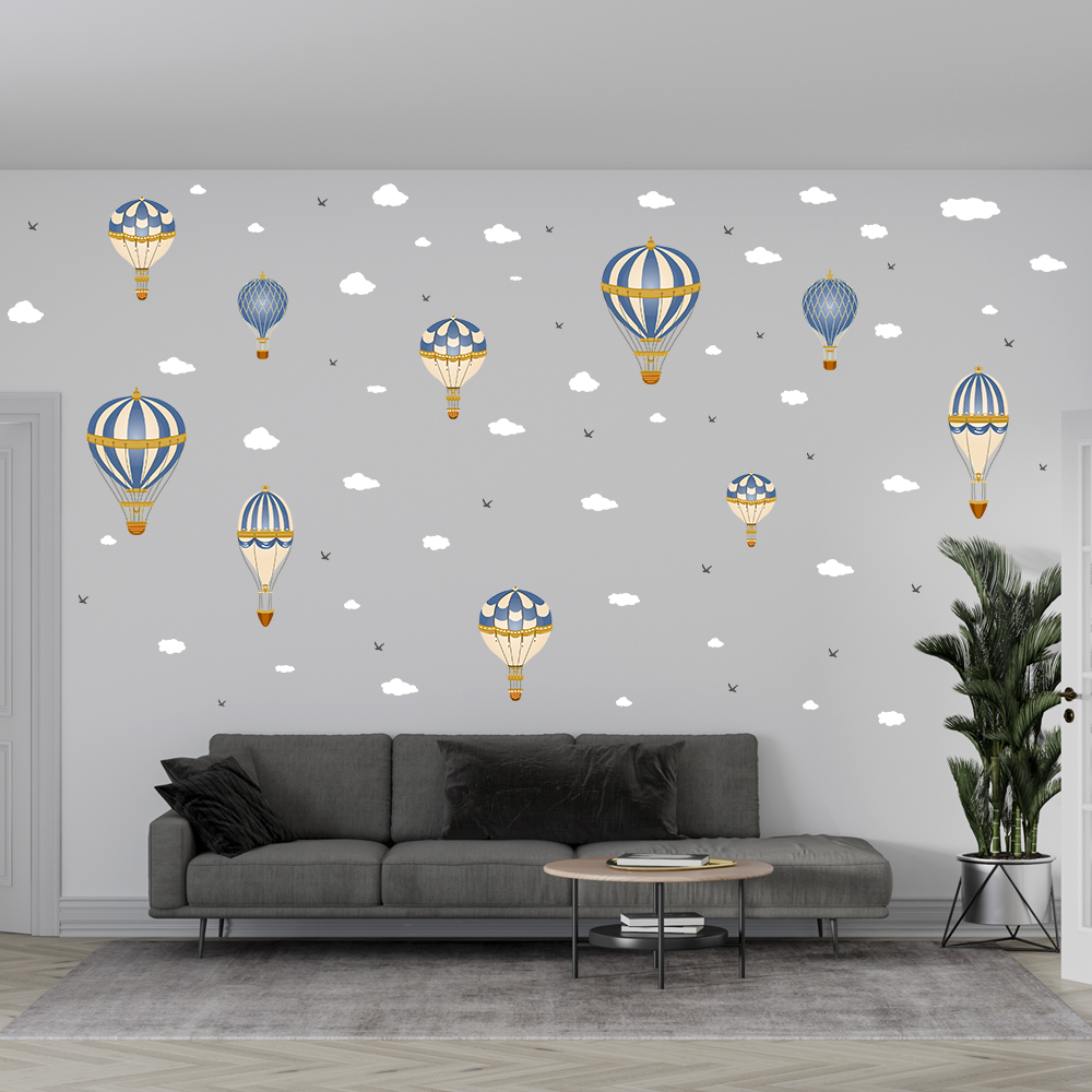 Cartoon Hot Air Ballon Wolken  - Baby Nursery Hot Air Balloon recensie en prijs