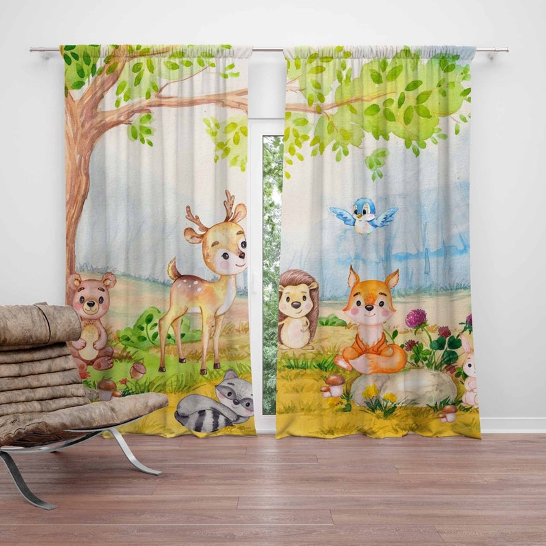 Bosdieren Gordijnen Kinderslaa - Baby Nursery Youtube recensie en prijs