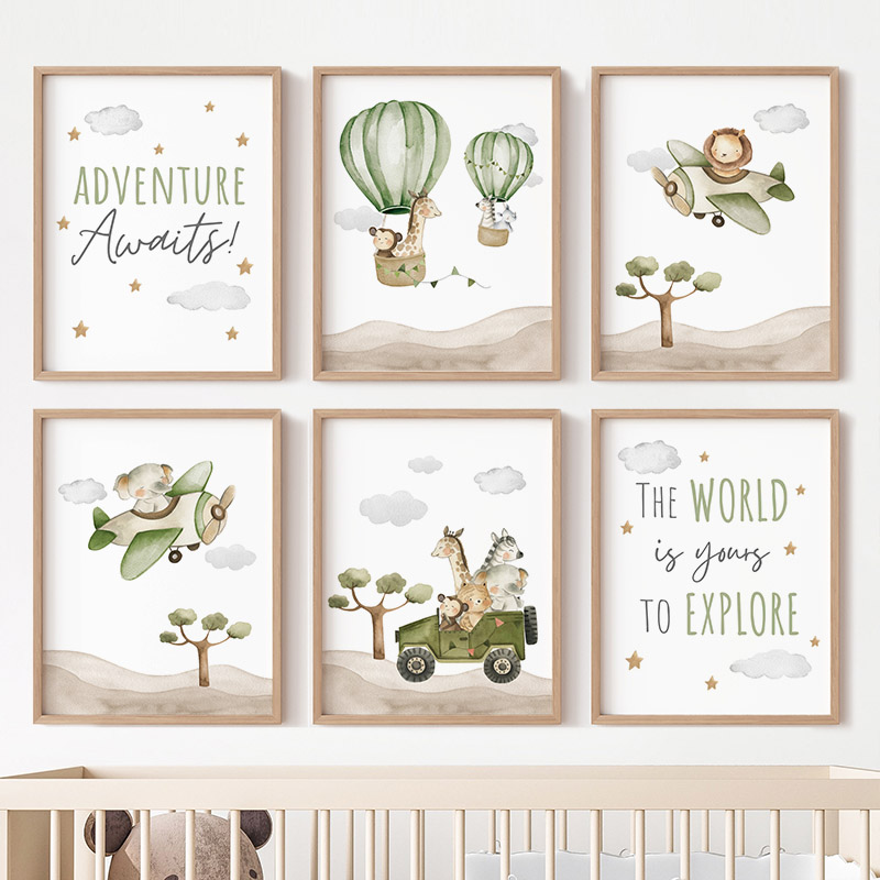 Heteluchtballon Dieren Posters - Baby Nursery Hot Air Balloon recensie en prijs