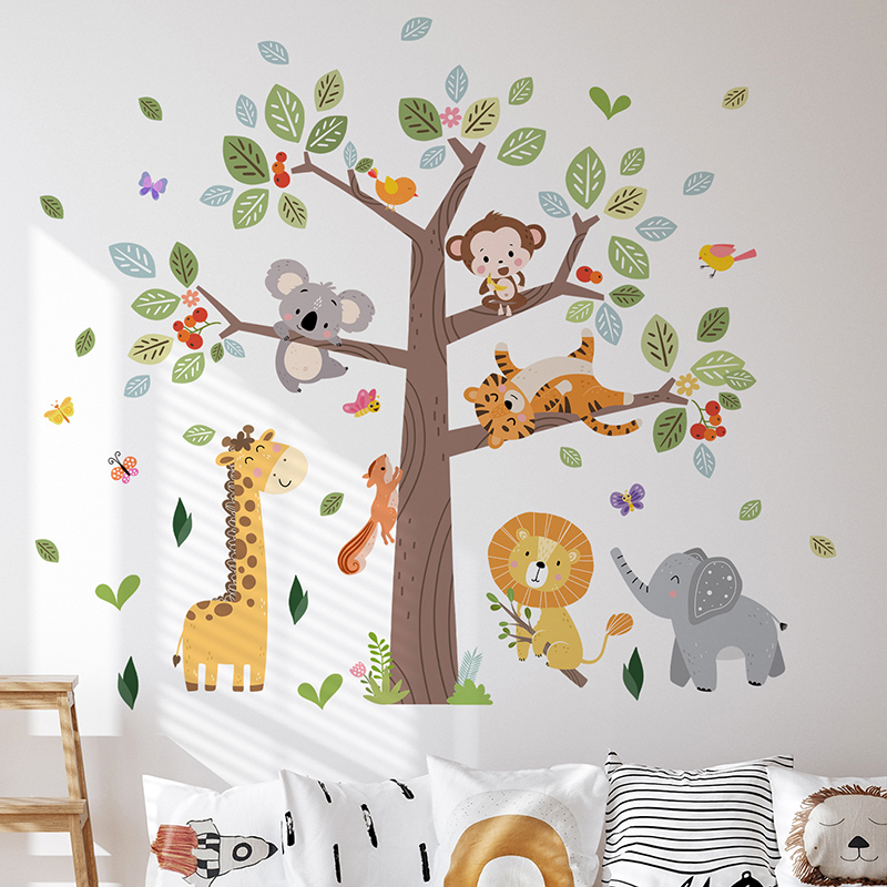 Grote jungle dier muursticker  - Baby Zoo Nursery recensie en prijs