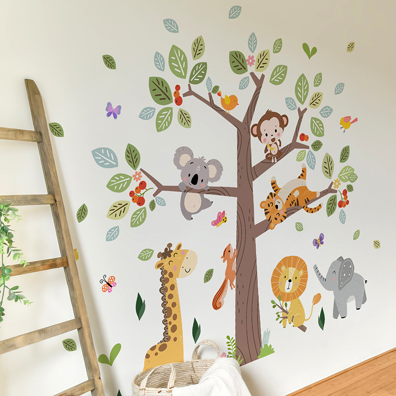 Grote jungle dier muursticker  - Baby Zoo Nursery recensie en prijs