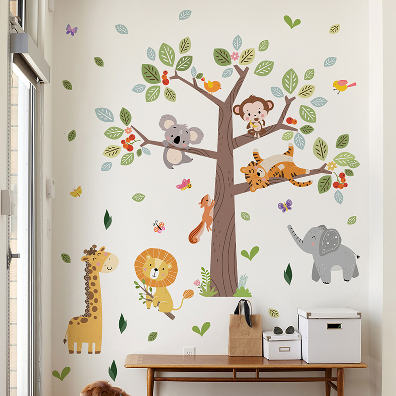 Grote jungle dier muursticker  - Baby Zoo Nursery recensie en prijs