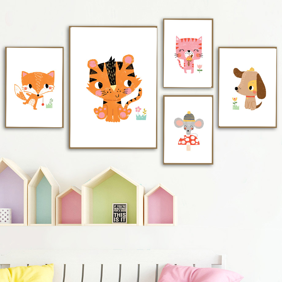 Cartoon Baby Animal Nursery Wa - Baby Zoo Nursery recensie en prijs