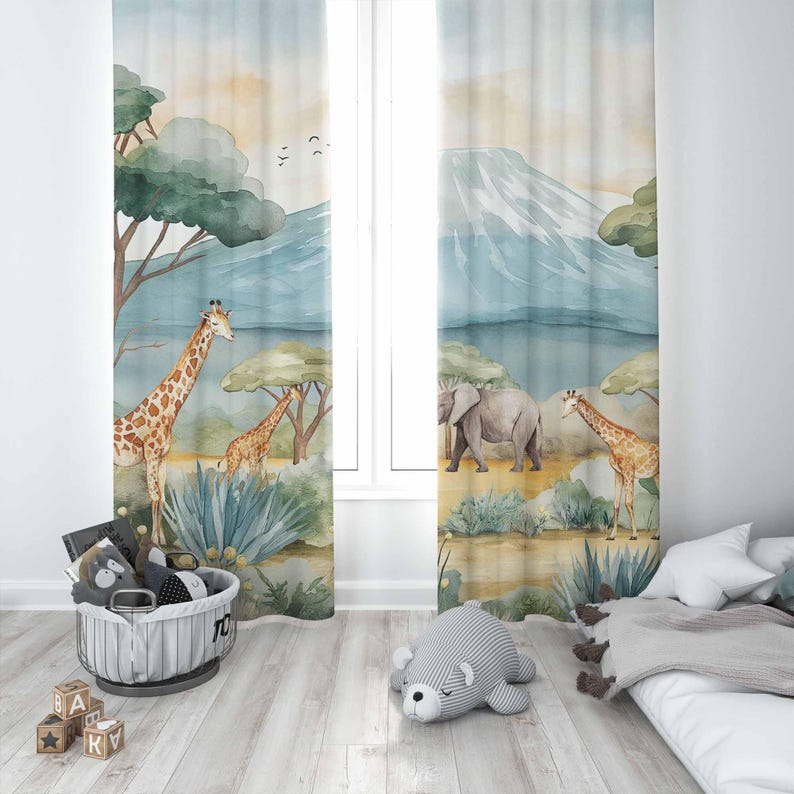 Safari Dieren Kindergordijnen  - Baby Nursery Youtube recensie en prijs