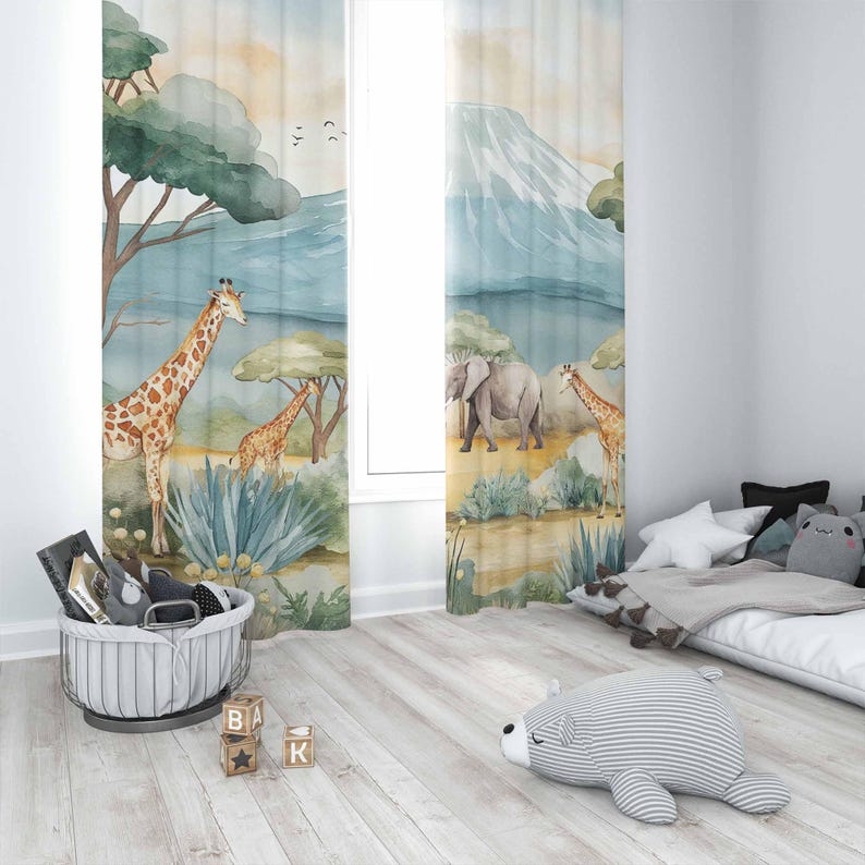 Safari Dieren Kindergordijnen  - Baby Nursery Youtube recensie en prijs