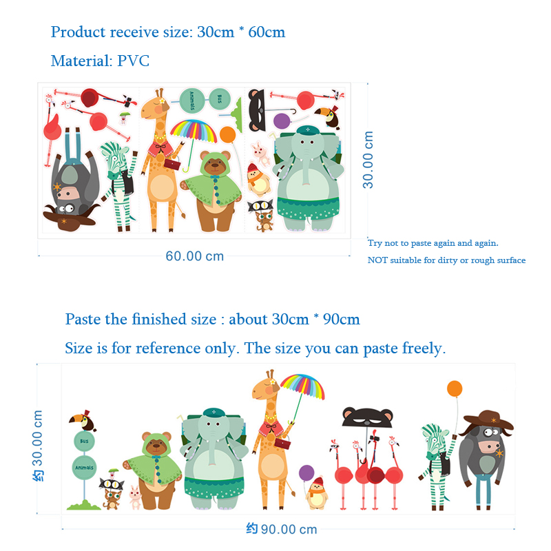 Cartoon Zoo Bus Station Muurst - Baby Zoo Nursery recensie en prijs