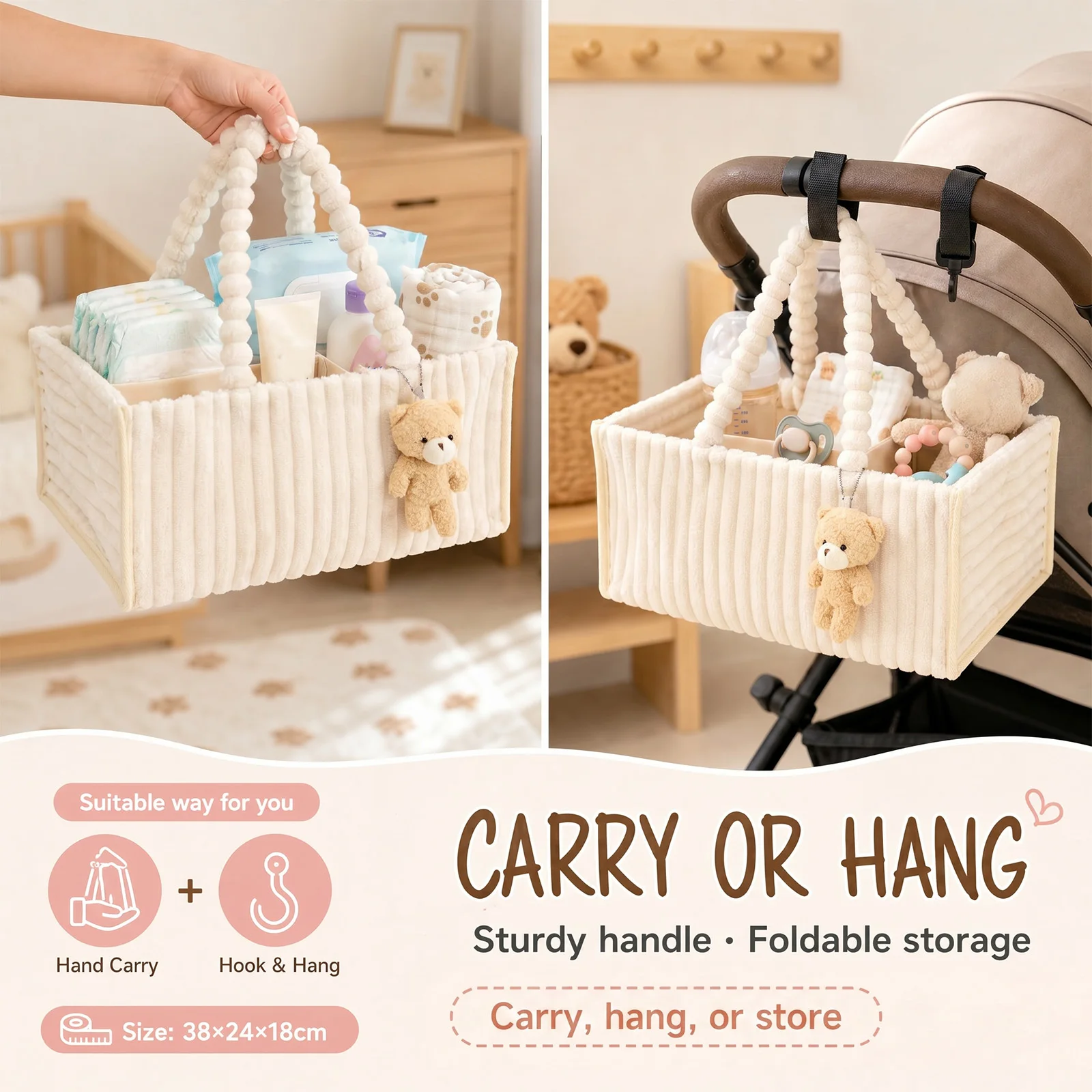 Baby Luiertas Organizer Cordur - Diaper Caddy Organizer recensie en prijs