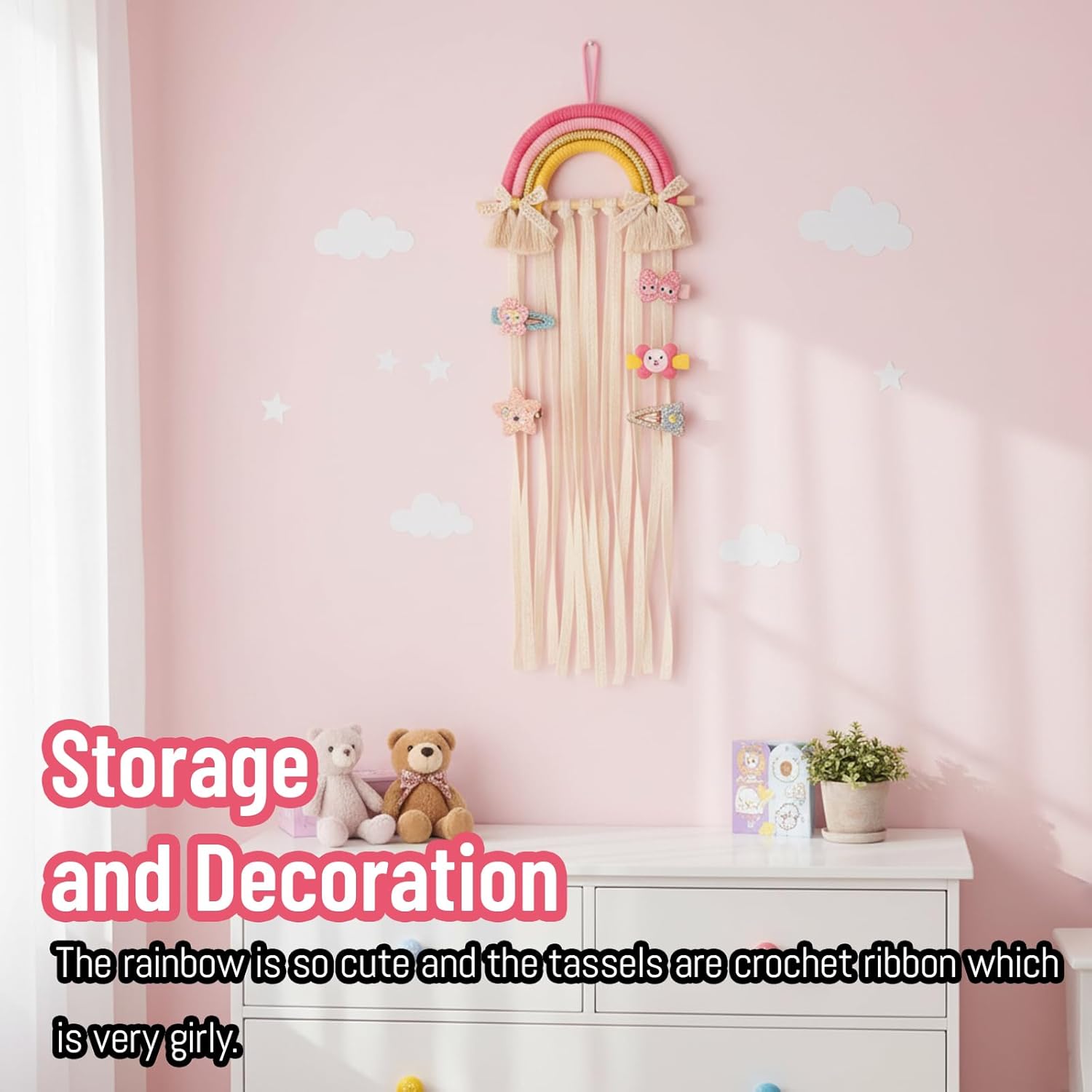 Regenboog macramé haar strikje - Baby Nursery Decor Girl recensie en prijs