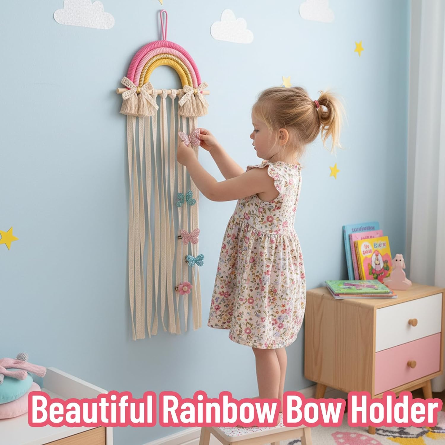 Regenboog macramé haar strikje - Baby Nursery Decor Girl recensie en prijs