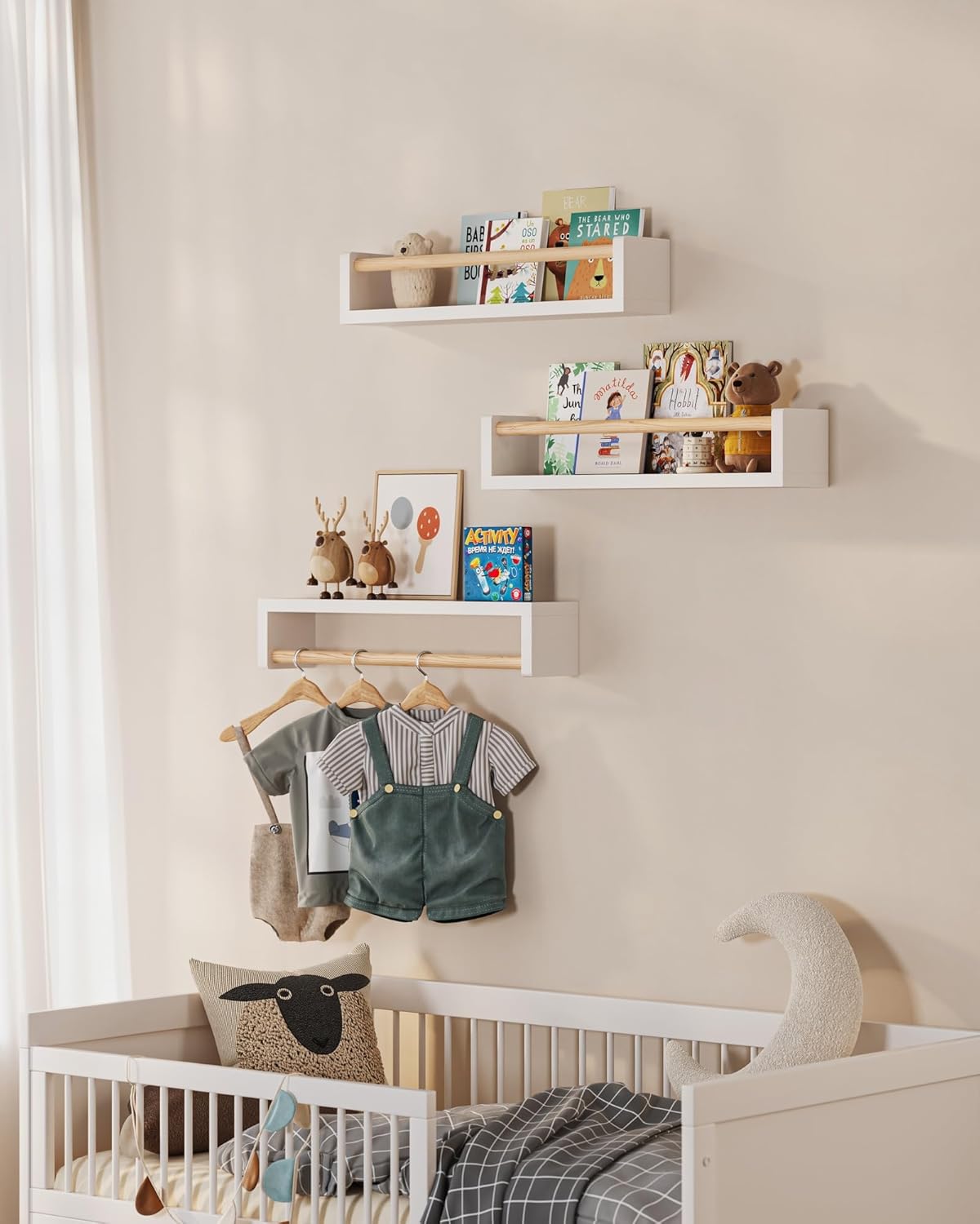 Set van 3 zwevende boekenplank - Baby Nursery Sets recensie en prijs
